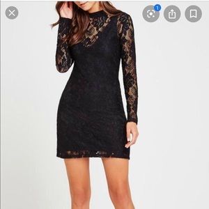 Black BCBG long sleeve lace dress